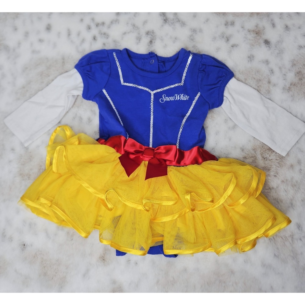 Disney Baby Snow White Costume Outfit Infant 6 Months 1‎ Piece Tutu Sequins